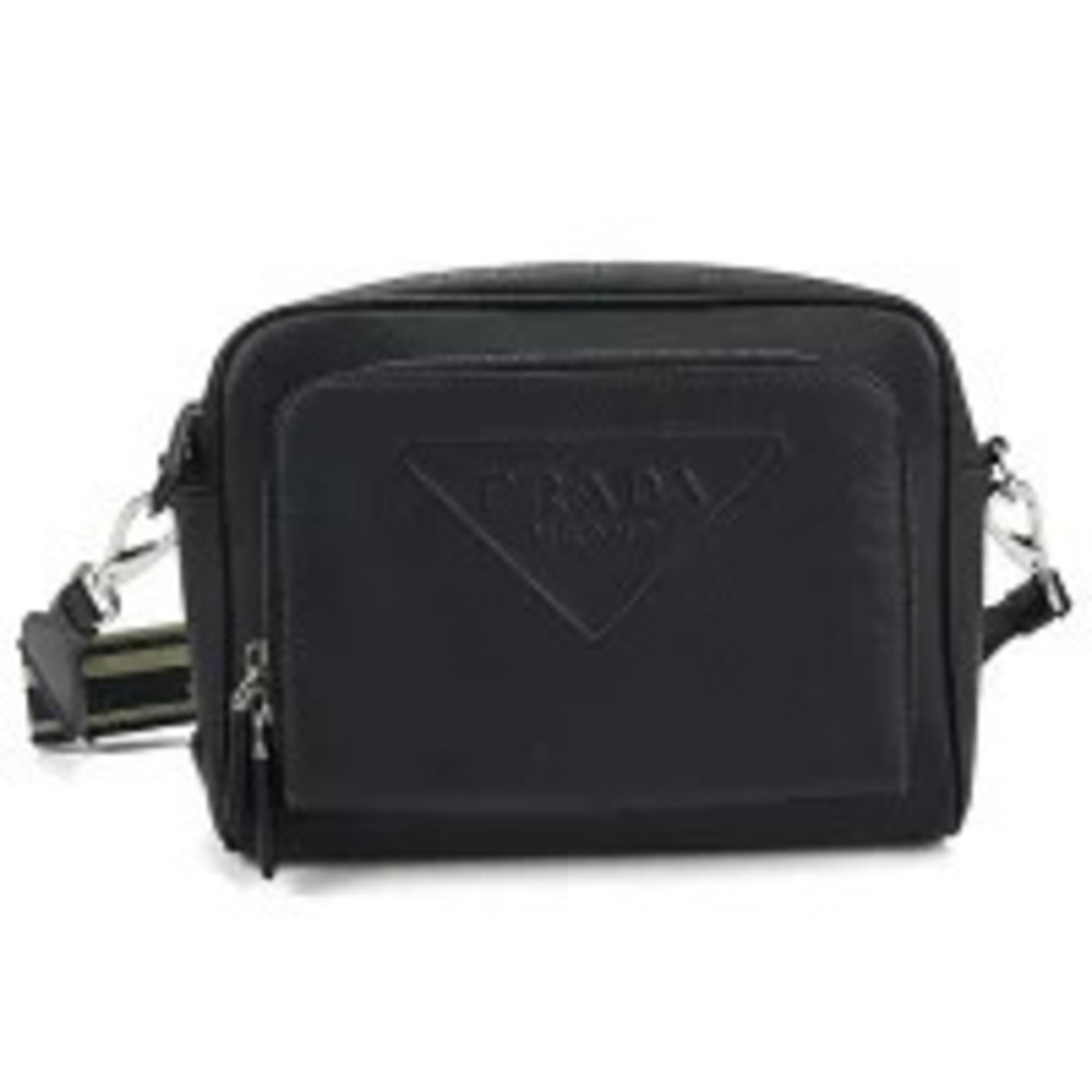 Prada Shoulder Bag Saffiano Leather Black Crossbody Cool